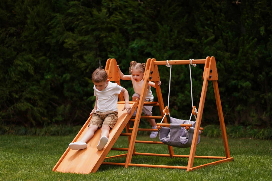 MiniAdventures Toddler Playset (3 in 1) Foldable Slide, Swing & Climber | Indoor & Outdoor