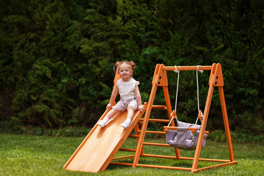 MiniAdventures Toddler Playset (3 in 1) Foldable Slide, Swing & Climber | Indoor & Outdoor