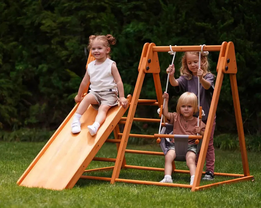 MiniAdventures Toddler Playset (3 in 1) Foldable Slide, Swing & Climber | Indoor & Outdoor