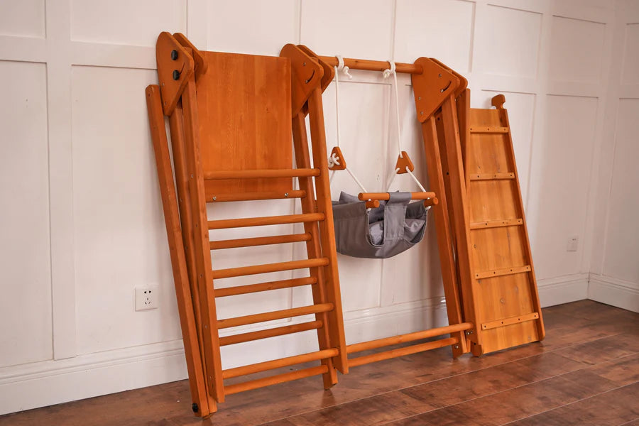 MiniAdventures Toddler Playset (3 in 1) Foldable Slide, Swing & Climber | Indoor & Outdoor