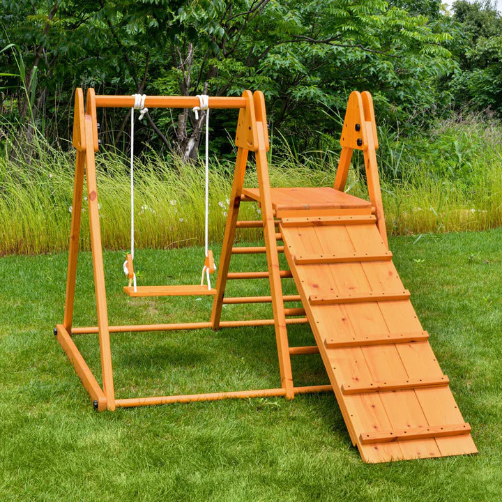MiniAdventures Toddler Playset (3 in 1) Foldable Slide, Swing & Climber | Indoor & Outdoor