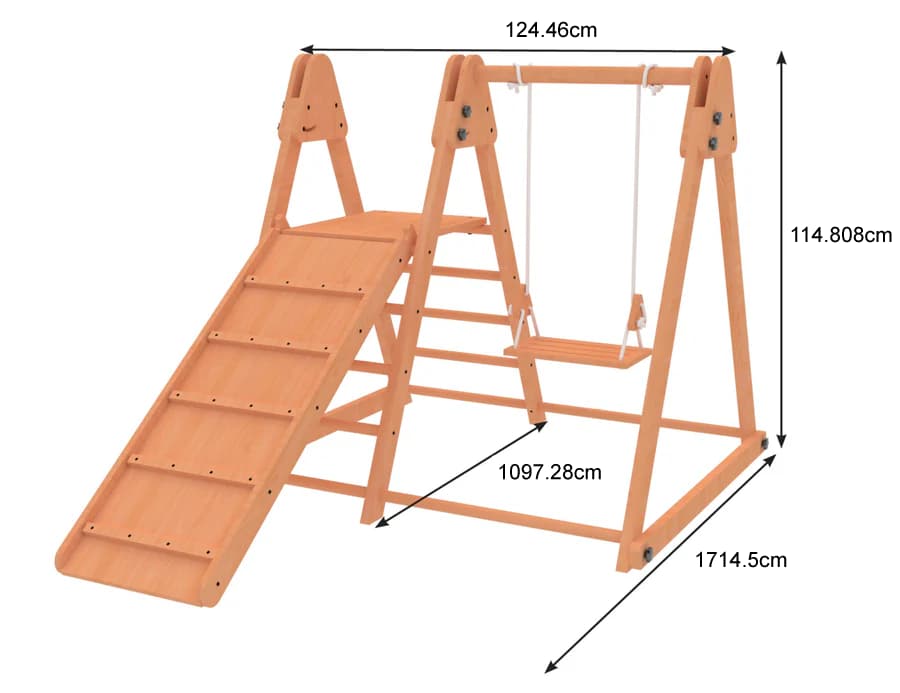 MiniAdventures Toddler Playset (3 in 1) Foldable Slide, Swing & Climber | Indoor & Outdoor