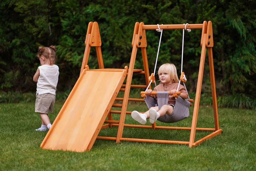 MiniAdventures Toddler Playset (3 in 1) Foldable Slide, Swing & Climber | Indoor & Outdoor